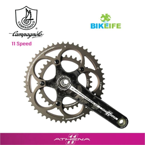 Campagnolo Athena Carbon Crankset 2x11s 172.5 50/34 - Ảnh 1