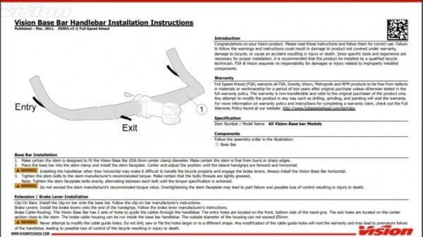 VISION TRIMAX CARBON BASE BAR